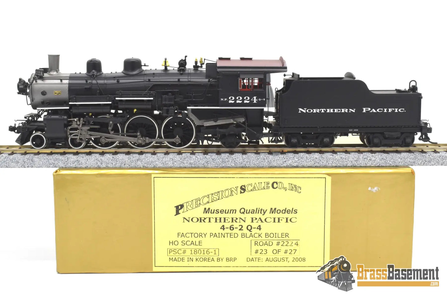 Ho Brass - Psc 18016 - 1 Northern Pacific 4 - 6 - 2 Q - 4 #2224 Black Boiler F/P Boo - Rim Notes