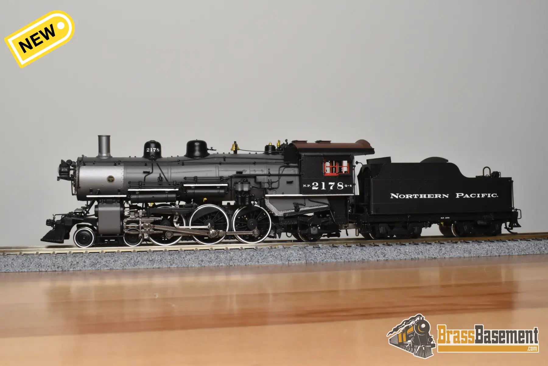 HO Brass - PSC 18018-2 Northern Pacific 4-6-2 Q-4 Pacific #2178 Gray Boiler - F/P Boo-Rim #4/10 Steam
