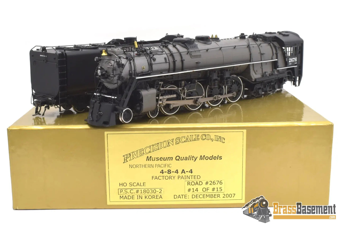 Ho Brass - Psc 18030 - 2 Northern Pacific 4 - 8 - 4 A - 4 #2676 Gray Boiler F/P Boo - Rim Steam