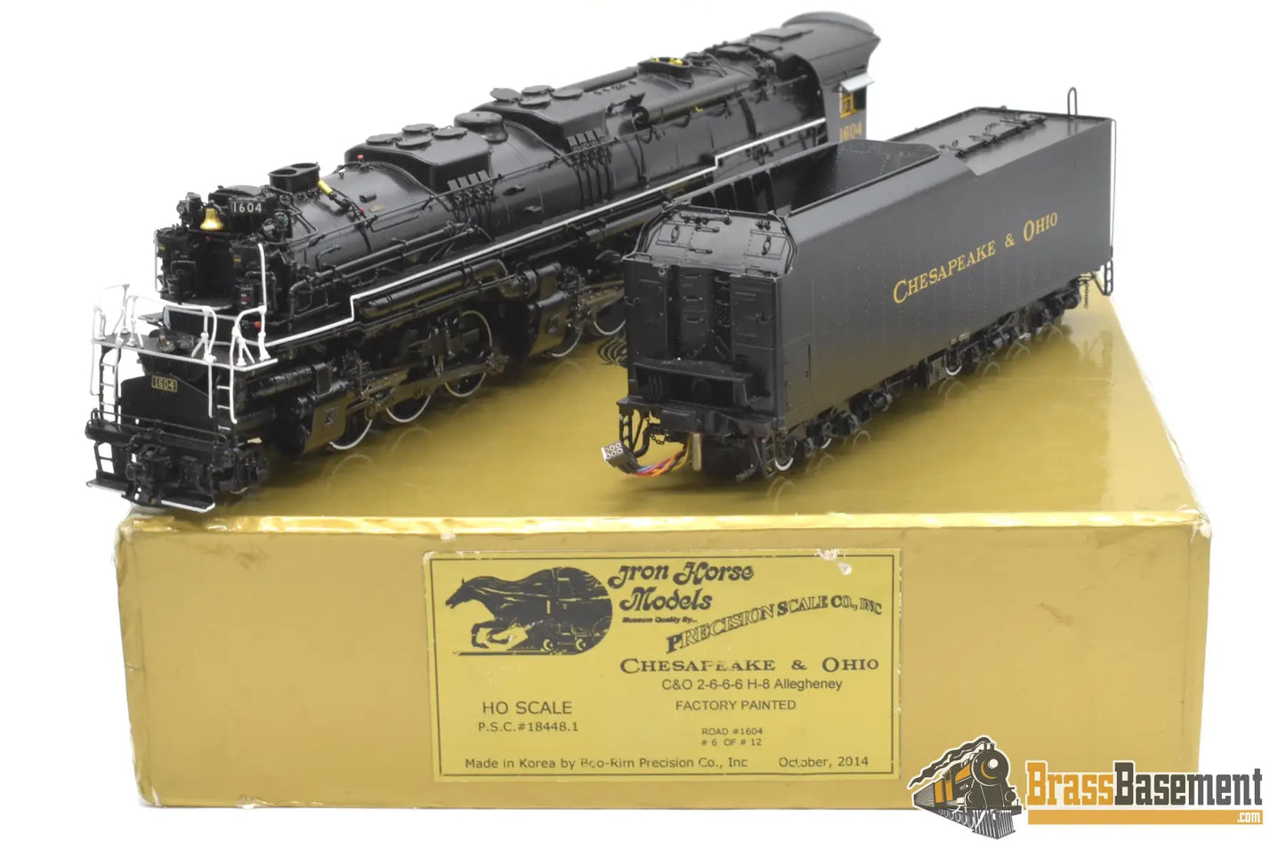 Ho Brass - Psc 18448.1 C&O Chesapeake & Ohio 2 - 6 - 6 - 6 H - 8 Allegheny #1604 F/P Notes Dcc