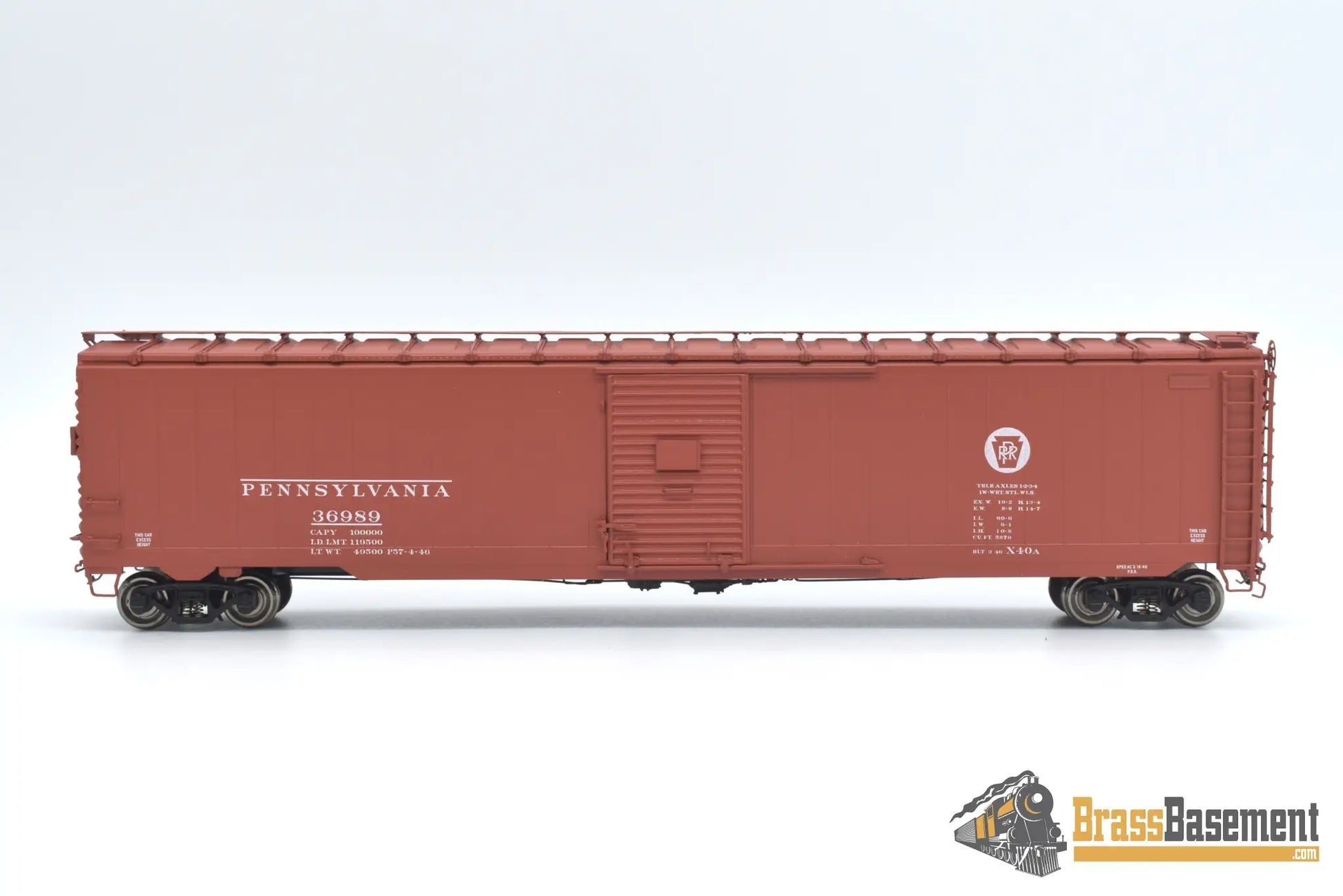 Ho Brass - Rail Classics Prr X - 40A Single Door Excess Height Boxcar F/P Boo - Rim Freight