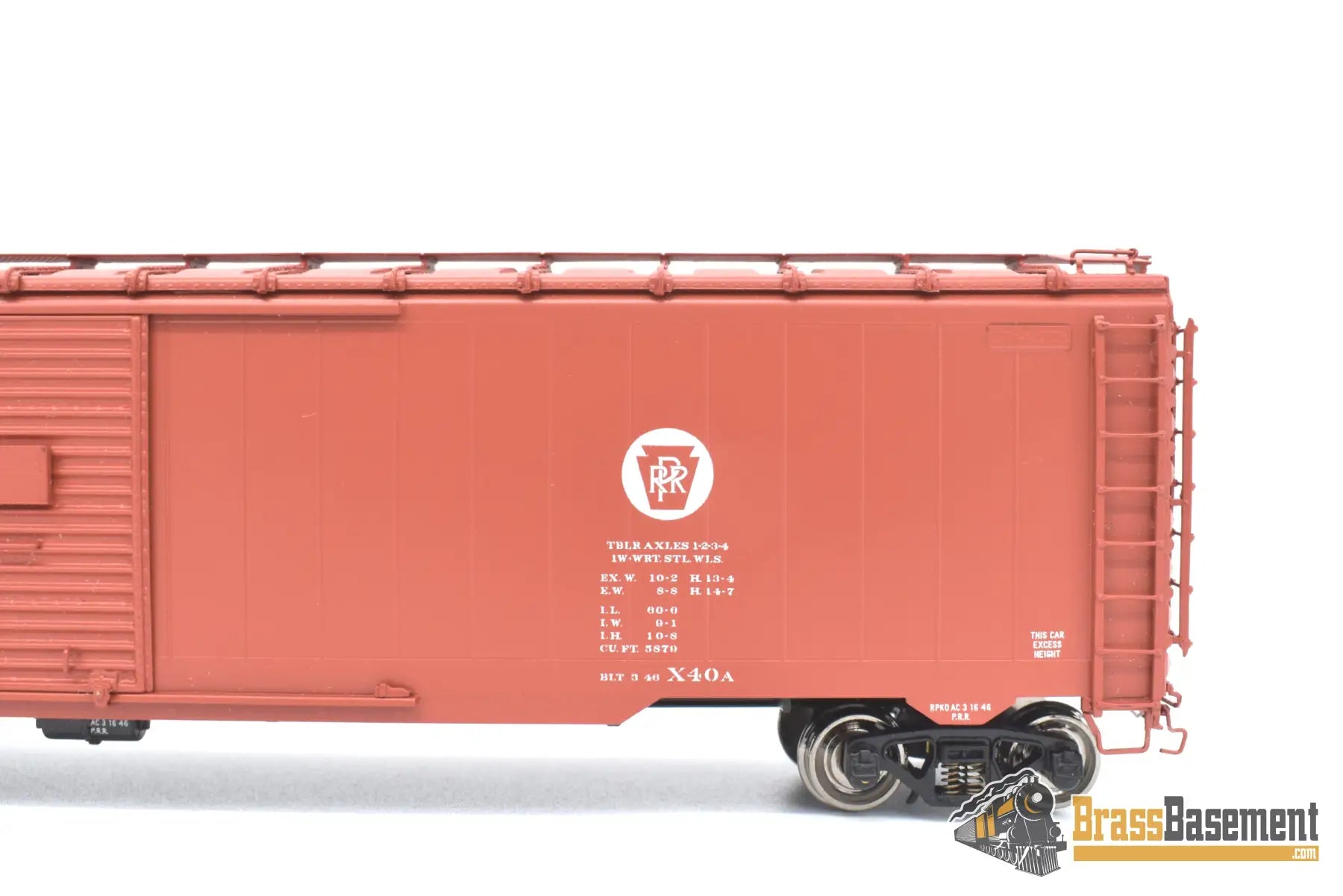 Ho Brass - Rail Classics Prr X - 40A Single Door Excess Height Boxcar F/P Boo - Rim Freight