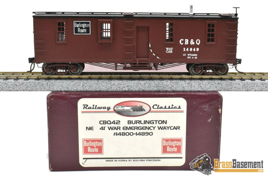 HO Brass CBQ42 Railway Classics Burlington CB&Q War Emergency Way Car #14849 Mint Boo Rim Caboose