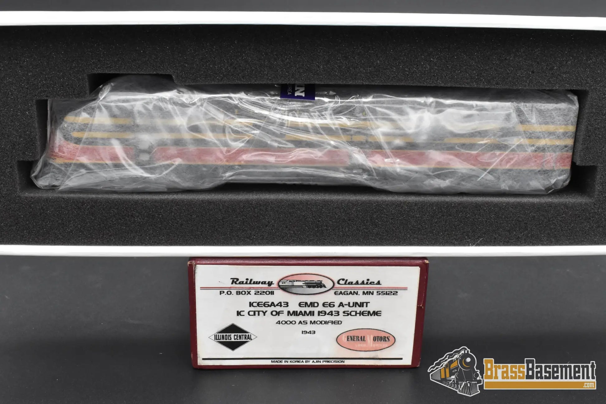 HO Brass - Railway Classics ICE6A43 Illinois Central E6A ’City of Miami’ 1943 Paint - MINT Diesel