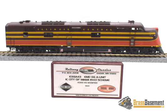 Ho Brass - Railway Classics Ice6A43 Illinois Central E6A ’City Of Miami’ 1943 Paint Scheme Diesel