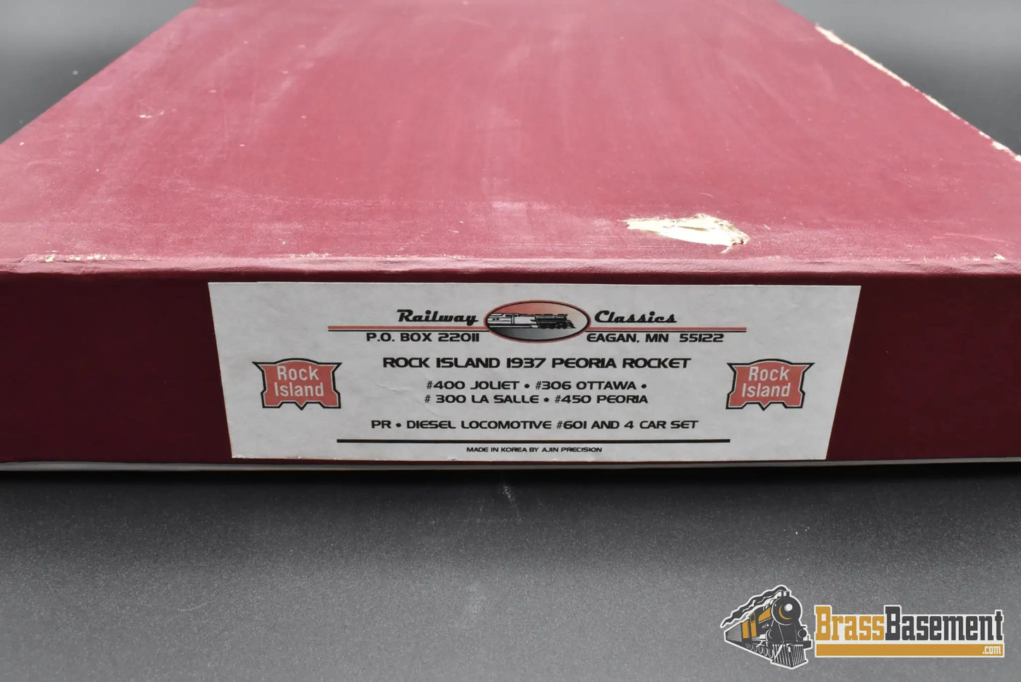 HO Brass - Railway Classics PR Peoria Rocket 1937 TA Diesel #601 w/ 4 Car Set - 1of25 Passenger