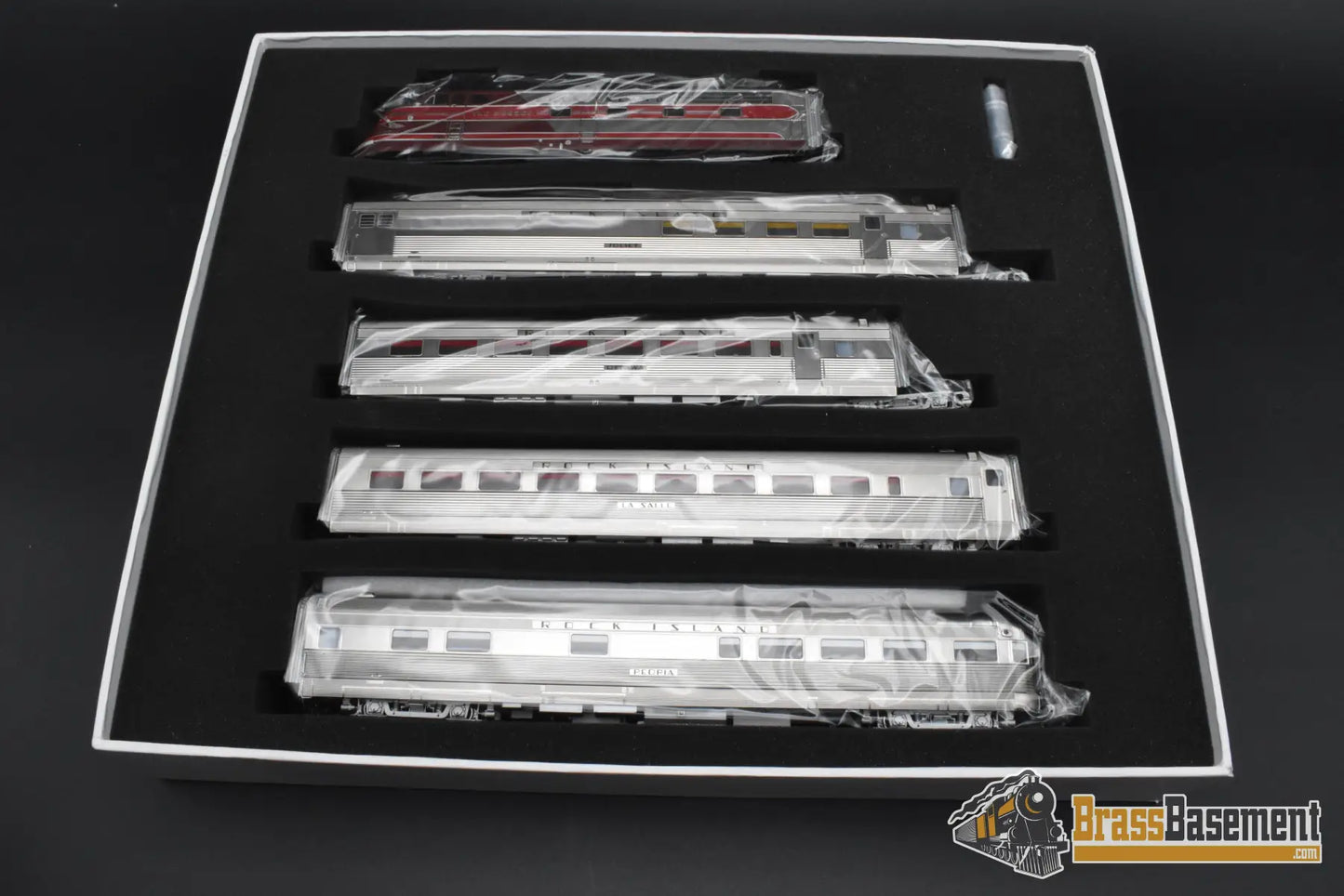 HO Brass - Railway Classics PR Peoria Rocket 1937 TA Diesel #601 w/ 4 Car Set - 1of25 Passenger