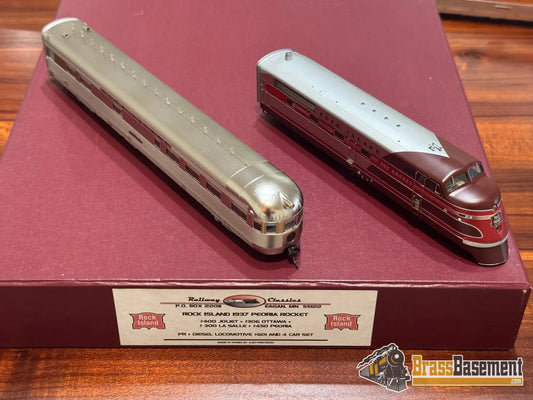 HO Brass - Railway Classics PR Peoria Rocket 1937 TA Diesel #601 w/ 4 Car Set - 1of25 Passenger