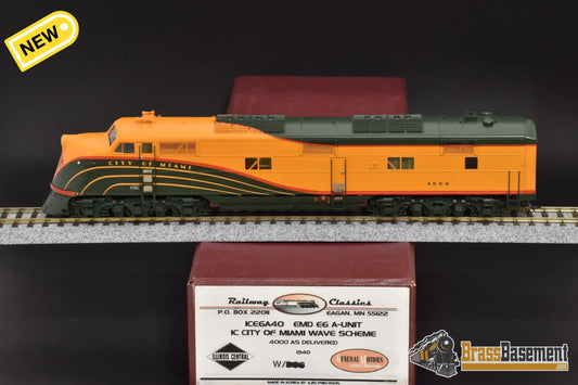 Ho Brass - Railway Classics Rwc Ice6A40 Illinois Central E6A “City Of Miami” Wave Scheme Mint Diesel