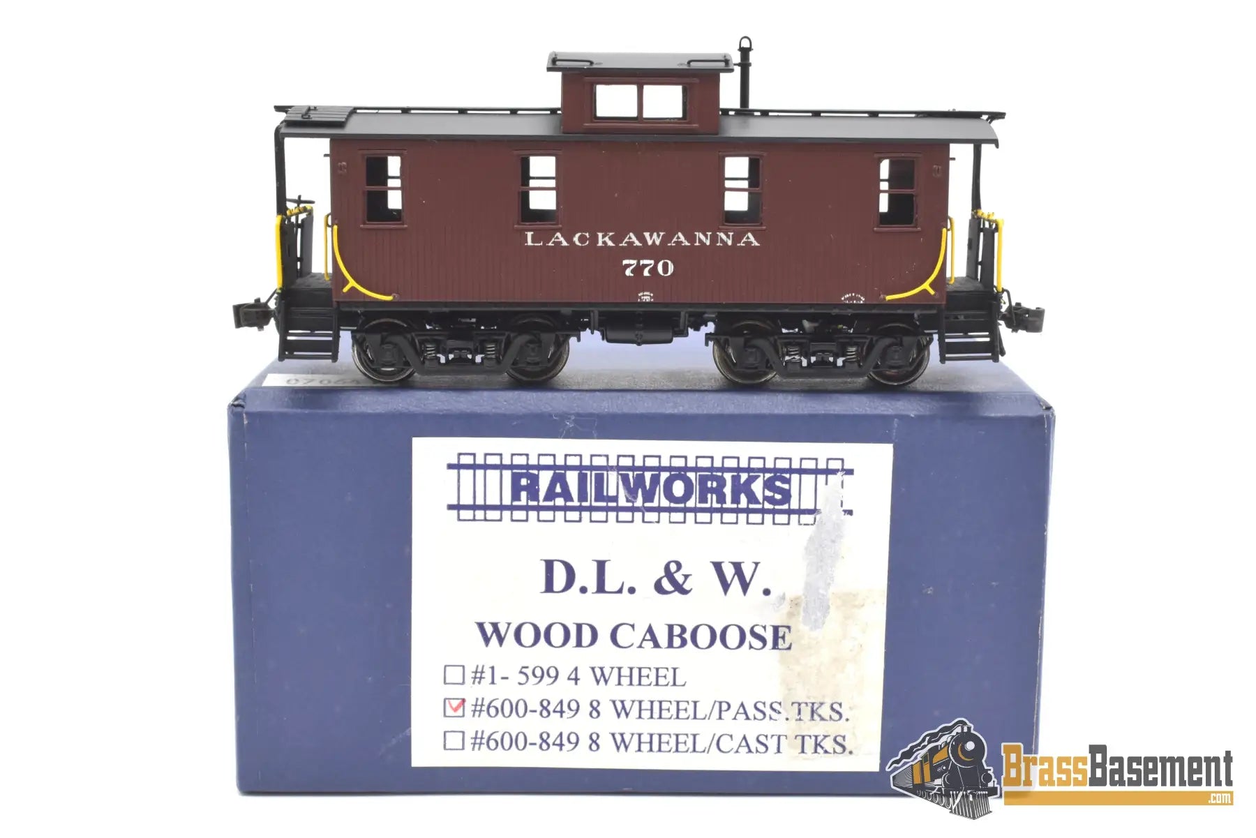 Ho Brass - Railworks Dl&W Lackawanna Wood Caboose #770 W/Pass Trucks - Factory Paint