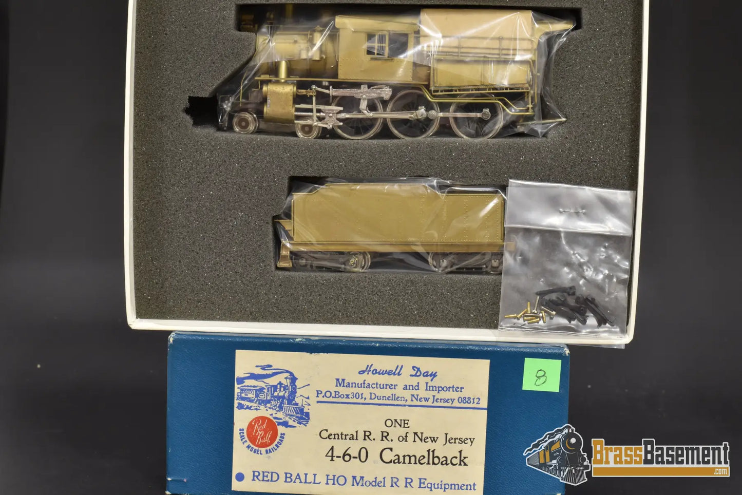 Ho Brass - Red Ball Central Of New Jersey Cnj Camelback 4 - 6 - 0 Run One Mint Steam