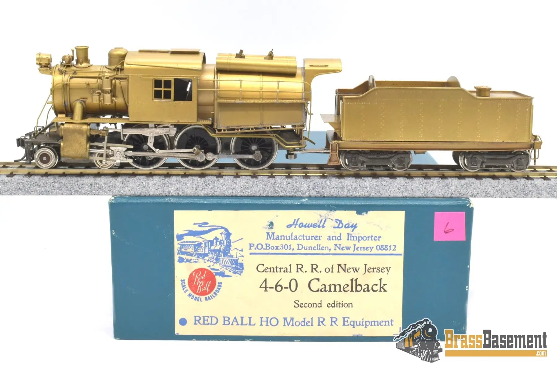 Ho Brass - Red Ball/Howell Day Central Of New Jersey Cnj 4 - 6 - 0 Camelback Unpainted Steam