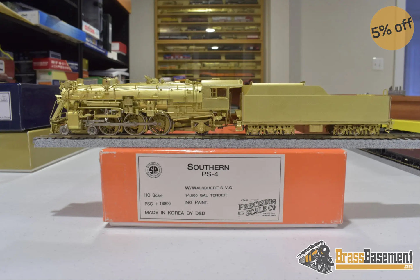 Ho Brass - Southern Rwy Ps - 4 4 - 6 - 2 Pacific. Smithsonian Late Version Mint Steam