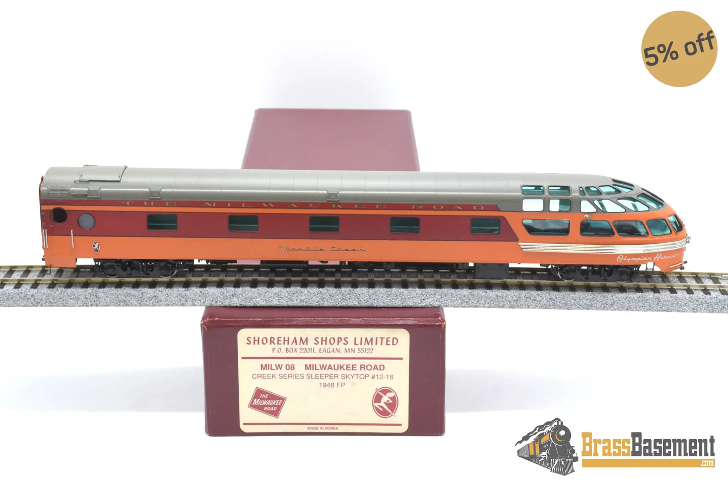 Ho Brass - Ssl Shoreham Milwaukee Road Hiawatha Creek Series Skytop Observation 1948 Paint Passenger