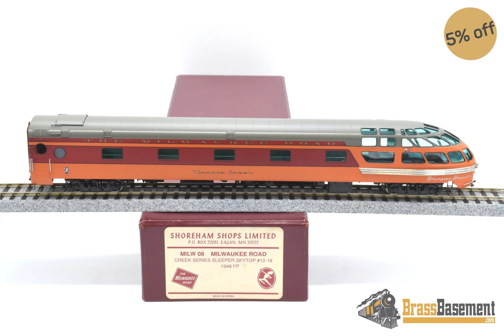 Ho Brass - Ssl Shoreham Milwaukee Road Hiawatha Creek Series Skytop Observation 1948 Paint Passenger