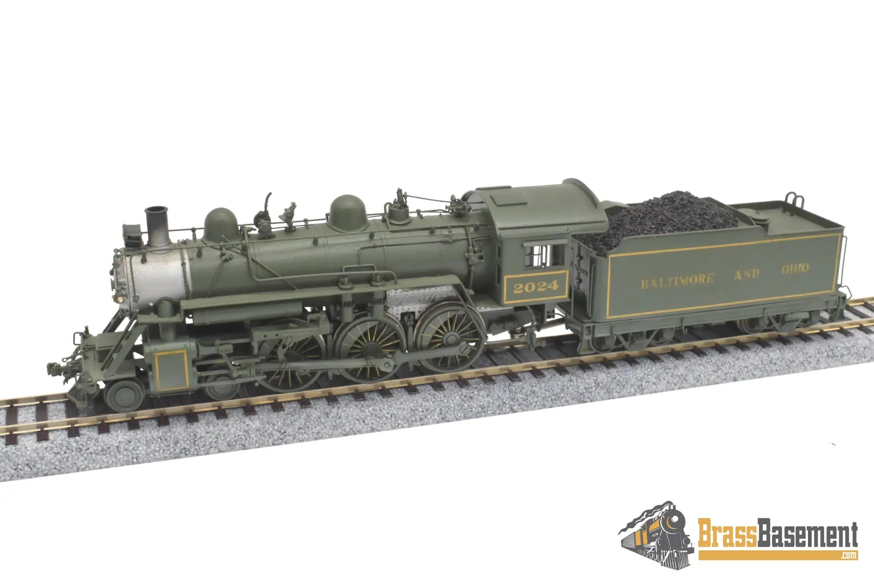 Ho Brass - Sunset B&O Baltimore & Ohio B-18 4-6-0 #2024 Custom Painted Green Steam