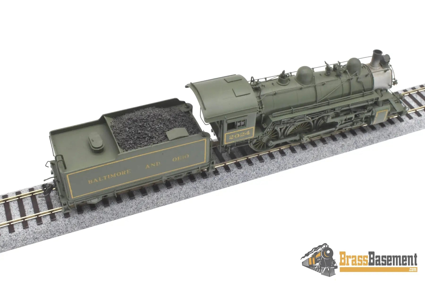 Ho Brass - Sunset B&O Baltimore & Ohio B-18 4-6-0 #2024 Custom Painted Green Steam