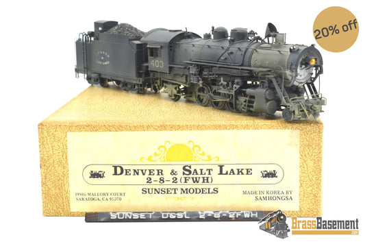Ho Brass - Sunset Models D&Sl Denver & Salt Lake 2 - 8 - 2 Mikado Coffin Fwh C/P Nice Steam