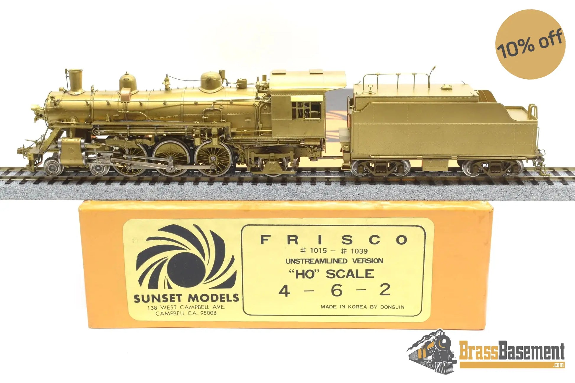 Ho Brass - Sunset Slsf Frisco Unstreamlined 4 - 6 - 2 Pacific Dongjin Steam