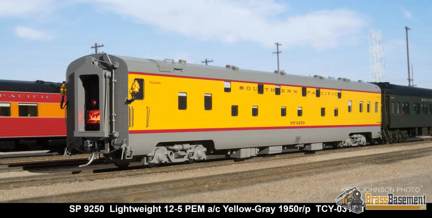 Ho Brass - Tcy 0317.1 Southern Pacific Sp 9250 Lw 12 - 5 Duplex Sleeper Overland Yellow Brand New