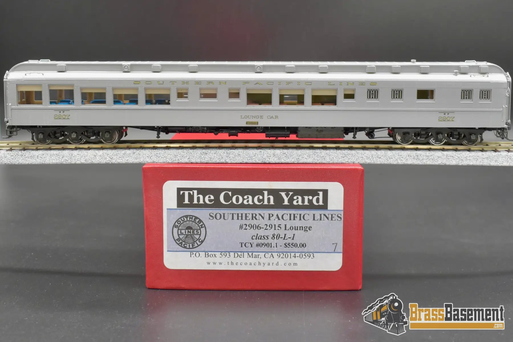 Ho Brass - Tcy 0901.1 Southern Pacific Lines Spl #2907 Heavyweight Lounge 80 - L - 1 Pearl Daylight