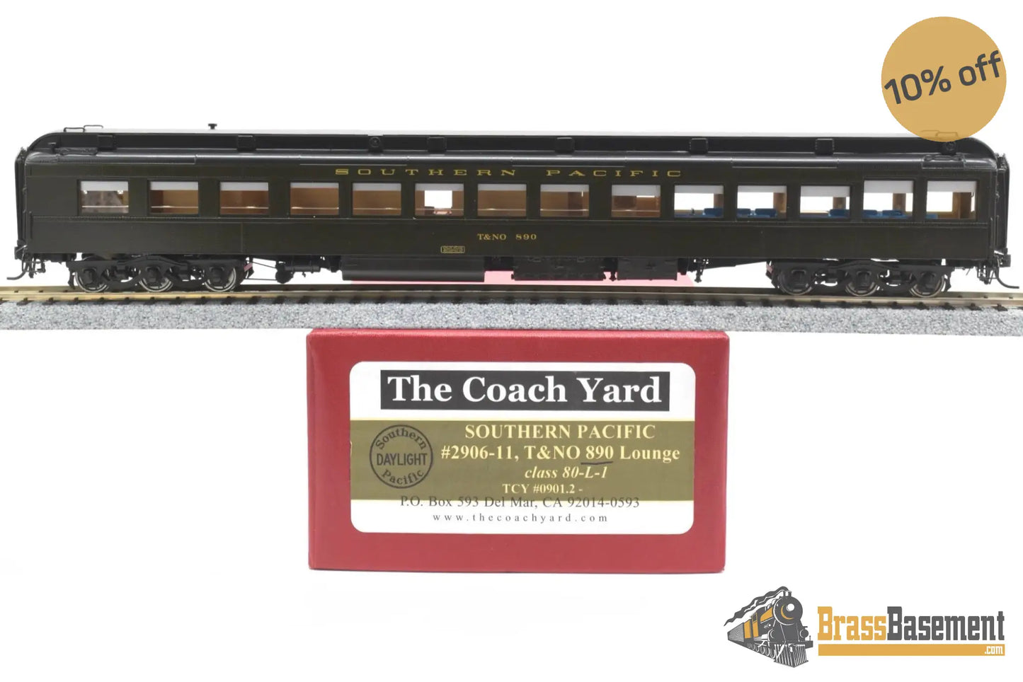 Ho Brass - Tcy 0901.2 Southern Pacific T&No #890 Heavyweight Lounge 80 - L - 1 Full Interior