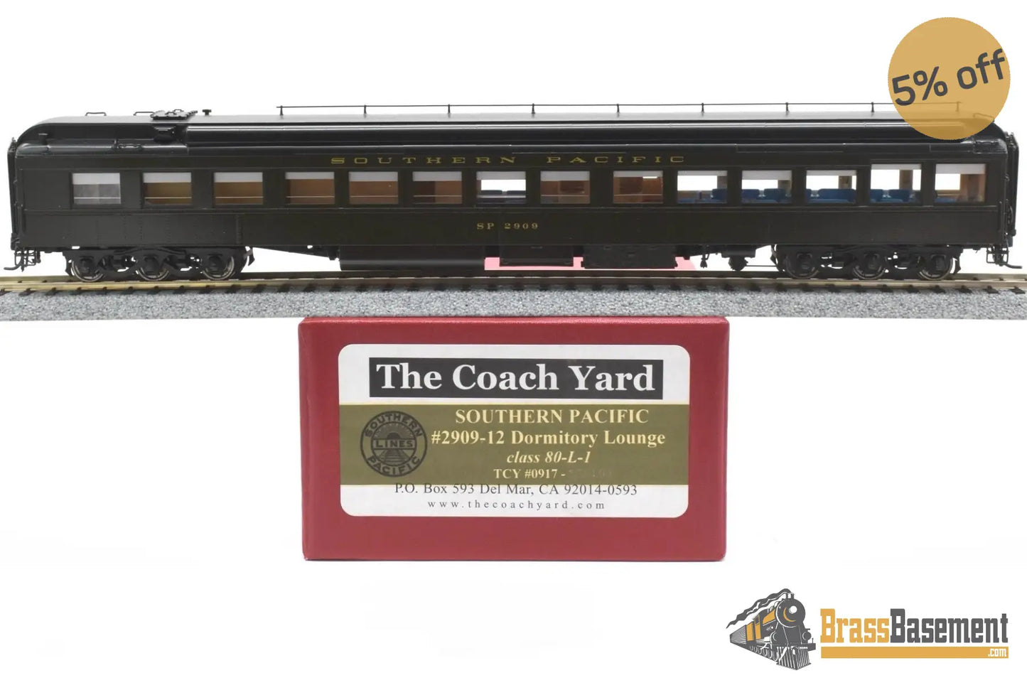 Ho Brass - Tcy 0917 Southern Pacific Sp #2909 Heavyweight Dormitory Lounge 80 - L - 1 Full Interior