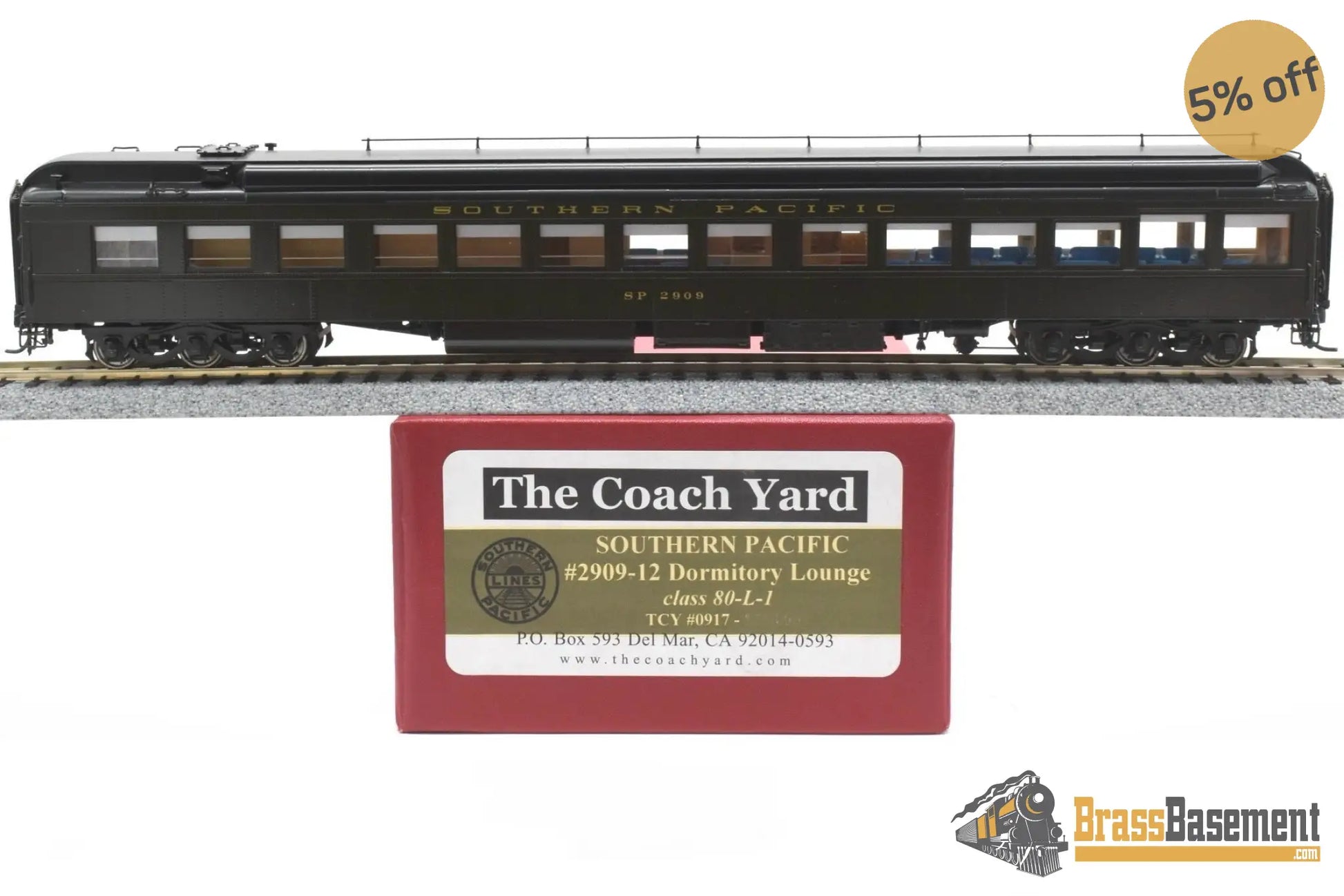 Ho Brass - Tcy 0917 Southern Pacific Sp #2909 Heavyweight Dormitory Lounge 80 - L - 1 Full Interior