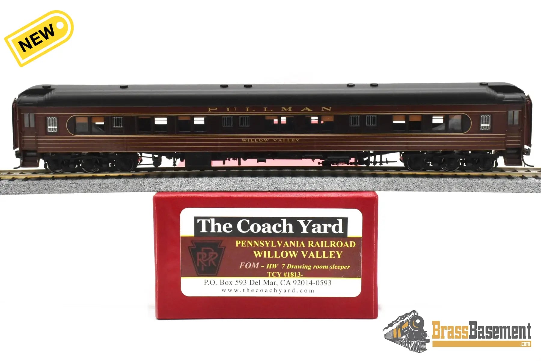 HO Brass - TCY 1813 Pennsylvania PRR ’Willow Valley’ 7 Drawing Room Sleeper - FOM - MINT Passenger