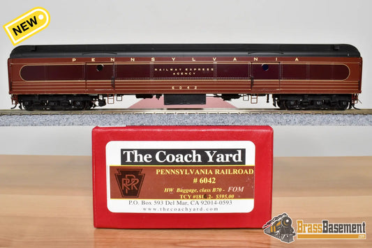 HO Brass - TCY 1814.2 Pennsylvania PRR Baggage B70 Porthole Window #6042 - FOM - MINT Passenger