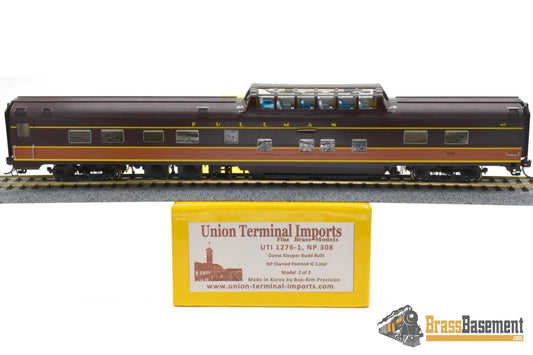 Ho Brass - Uti 1276 - 1 Northern Pacific Np Budd Dome Painted Ic Colors 1 Of 2 Mint Fp Passenger