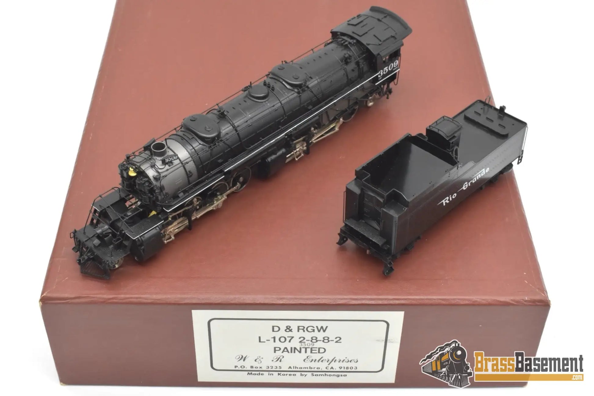HO Brass - W&R DRGW Rio Grande L-107 2-8-8-2 #3509 F/P - Mint Steam