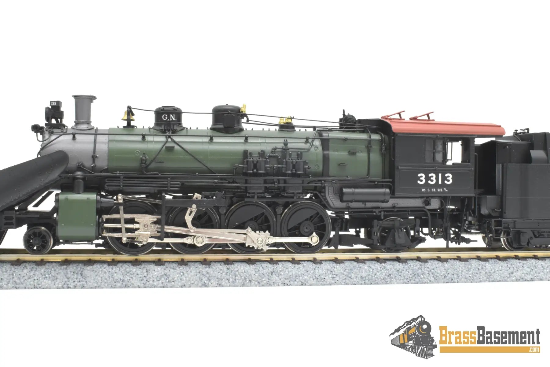 Ho Brass - W&R Gn Great Northern 2-8-2 O-5 #3313 Glacier Park W/ Plow F/P Last Samhongsa Model Steam