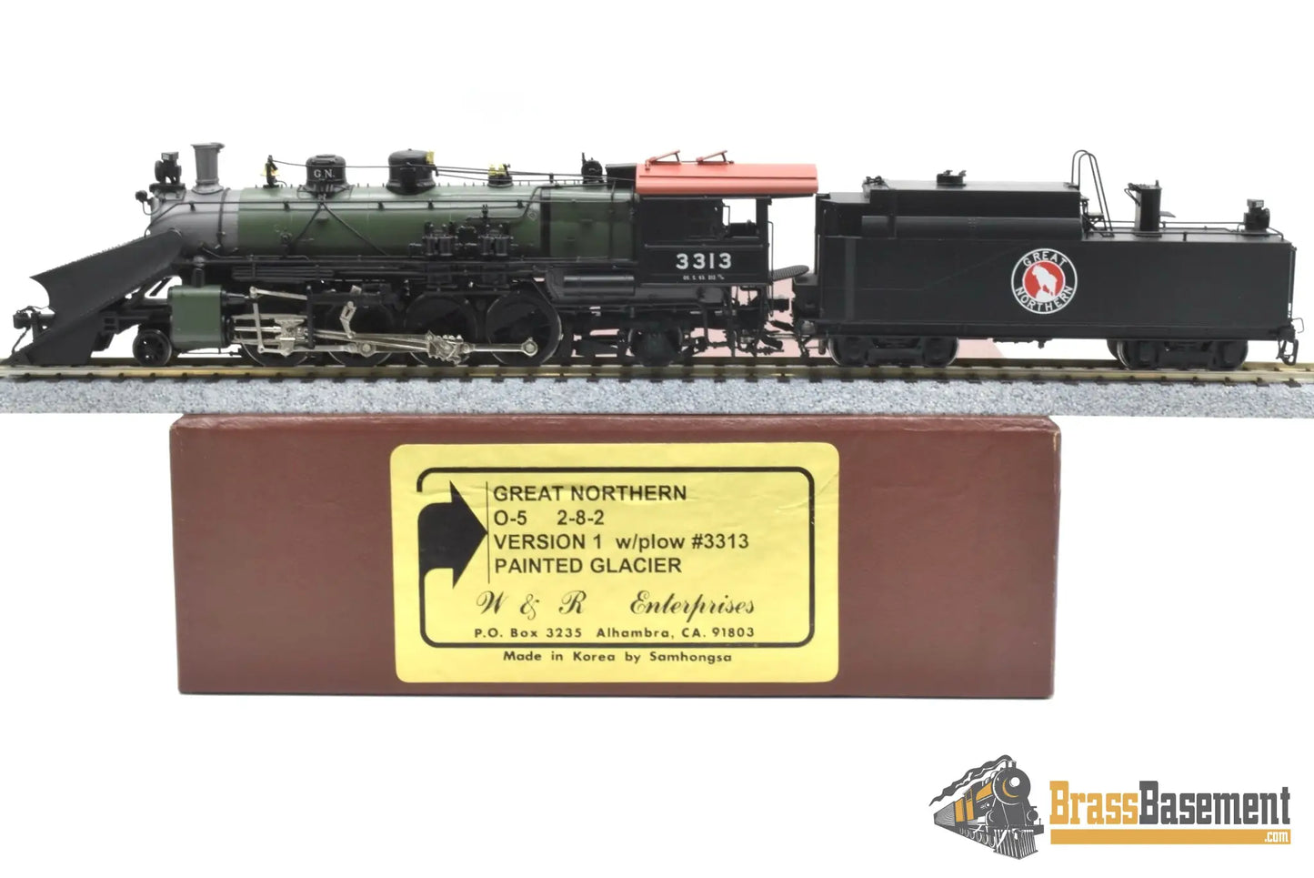 Ho Brass - W&R Gn Great Northern 2-8-2 O-5 #3313 Glacier Park W/ Plow F/P Last Samhongsa Model Steam