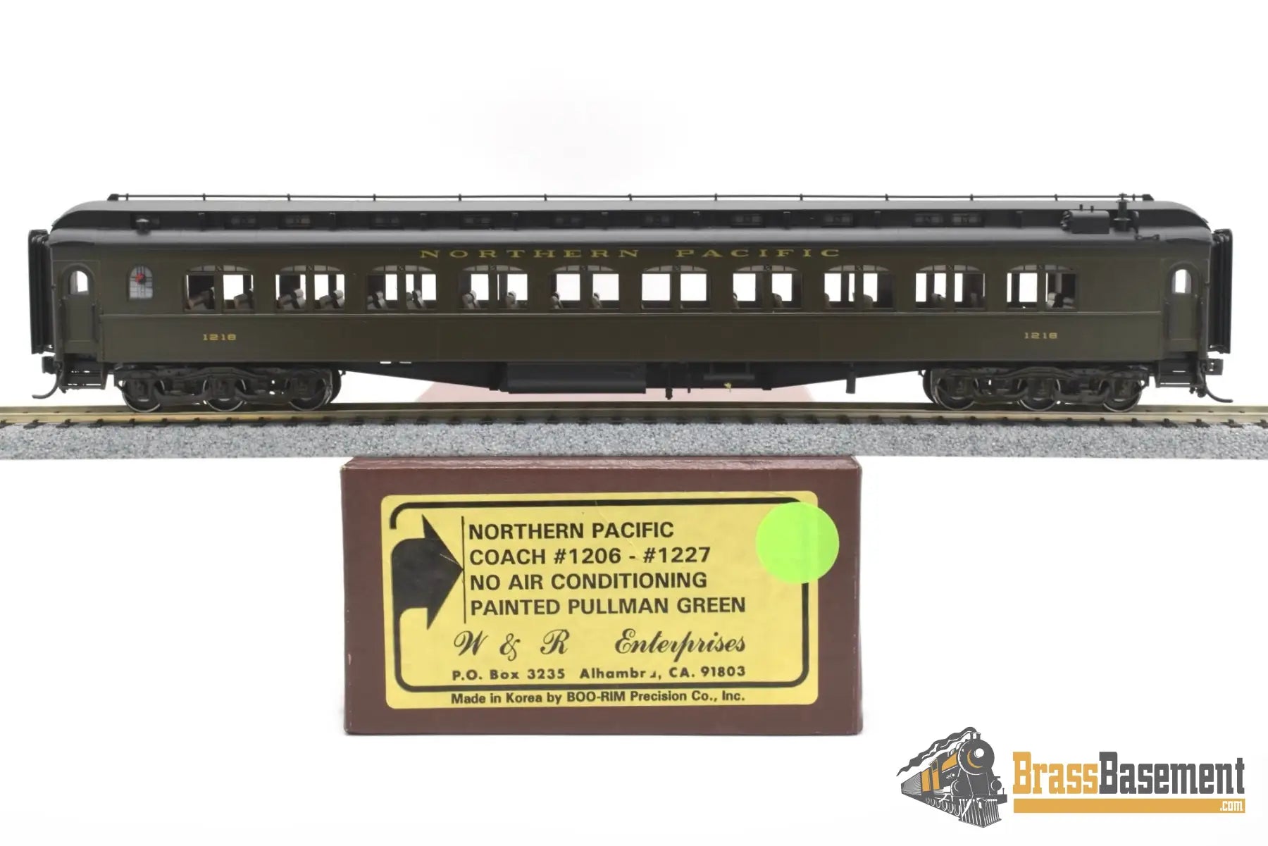 Ho Brass - W&R Northern Pacific Coach #1218 No A/C Pullman Green Passenger