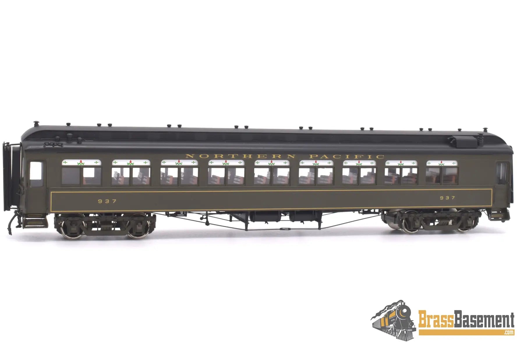 Ho Brass - W&R Northern Pacific First Class Coach #937 - Pullman Green W/ Gold Pinstripes Passenger