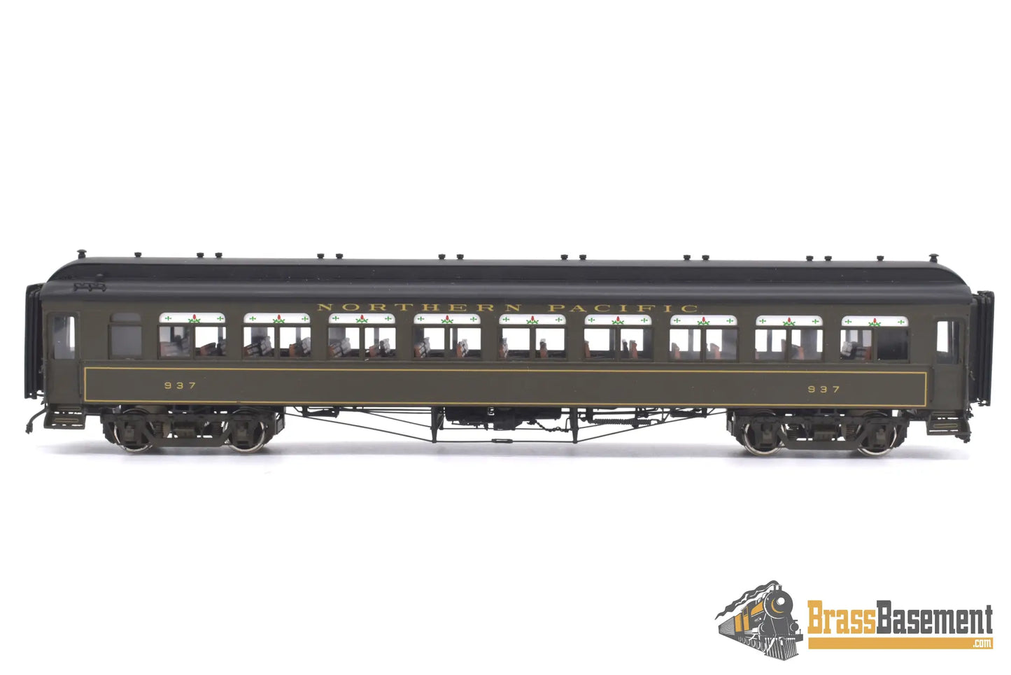 Ho Brass - W&R Northern Pacific First Class Coach #937 - Pullman Green W/ Gold Pinstripes Passenger