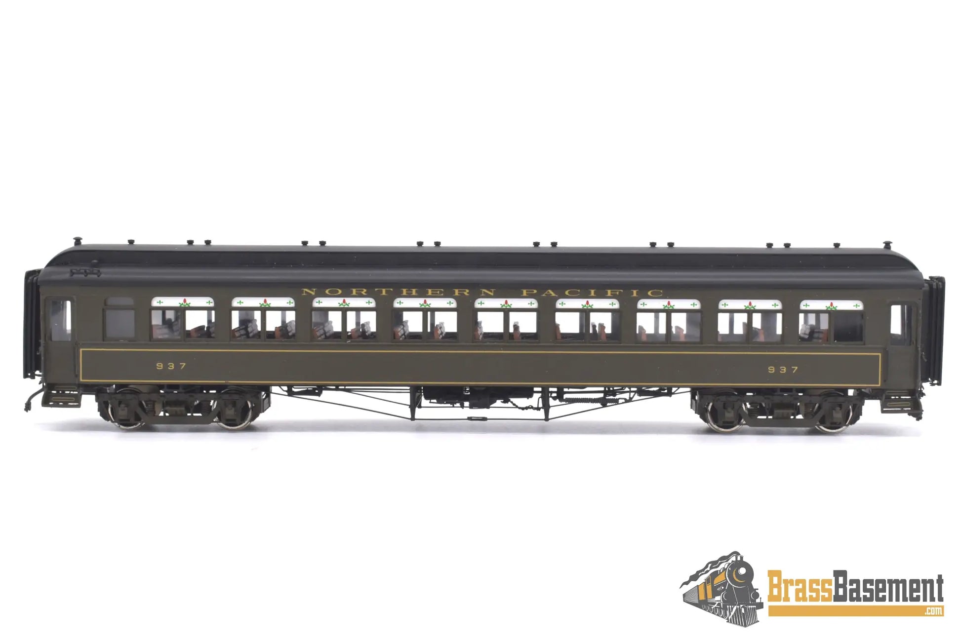 Ho Brass - W&R Northern Pacific First Class Coach #937 - Pullman Green W/ Gold Pinstripes Passenger