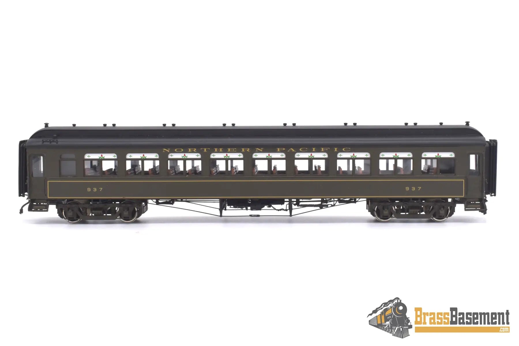 Ho Brass - W&R Northern Pacific First Class Coach #937 - Pullman Green W/ Gold Pinstripes Passenger
