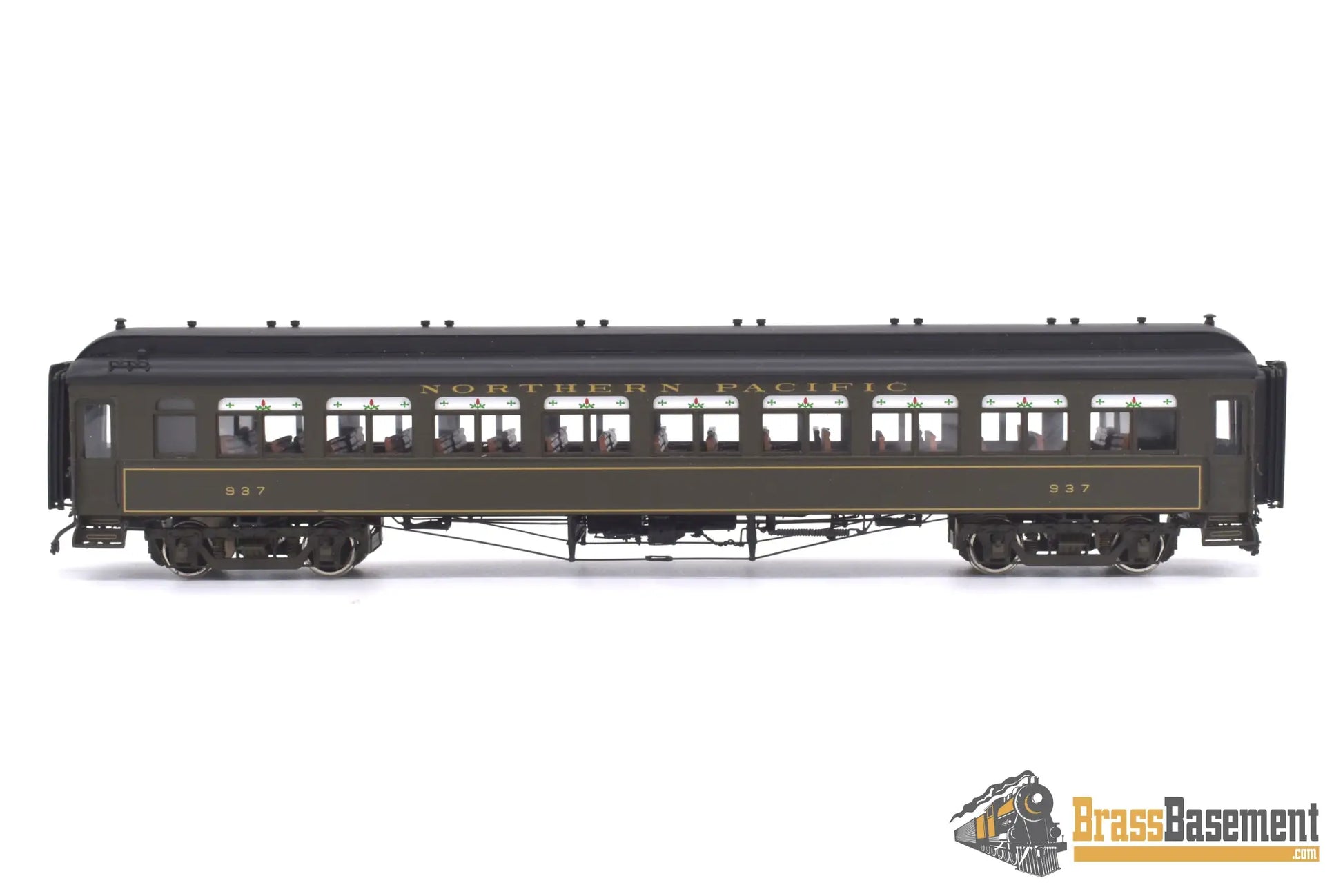 Ho Brass - W&R Northern Pacific First Class Coach #937 - Pullman Green W/ Gold Pinstripes Passenger