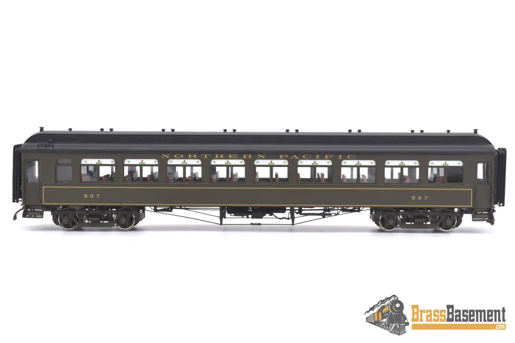 Ho Brass - W&R Northern Pacific First Class Coach #937 - Pullman Green W/ Gold Pinstripes Passenger