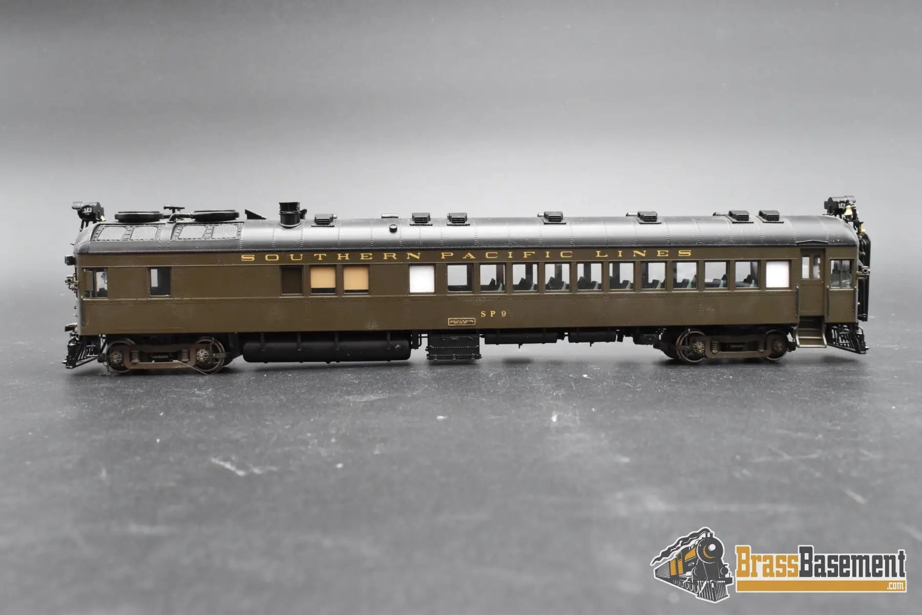 HO Brass - W&R Southern Pacific Lines SPL #9 Motor-Car Doodlebug - Samhongsa - FP - No Box Passenger