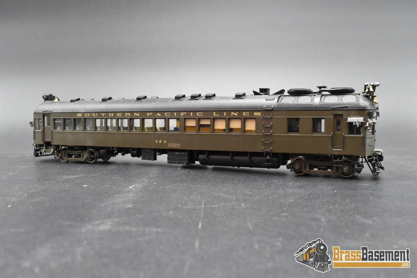 HO Brass - W&R Southern Pacific Lines SPL #9 Motor-Car Doodlebug - Samhongsa - FP - No Box Passenger