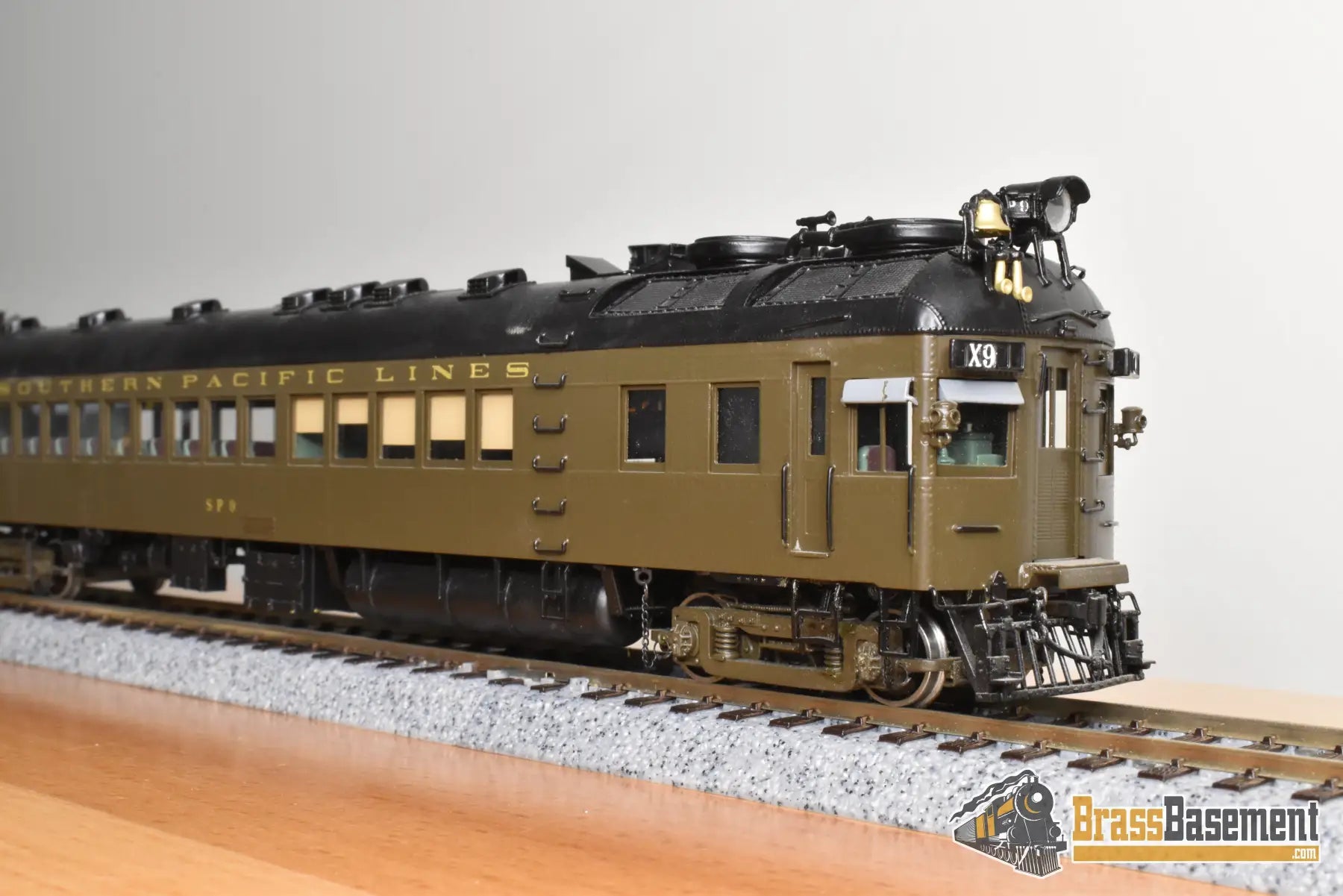 HO Brass - W&R Southern Pacific Lines SPL #9 Brill Gas Electric Doodlebug - Samhongsa - FP - No Box Passenger