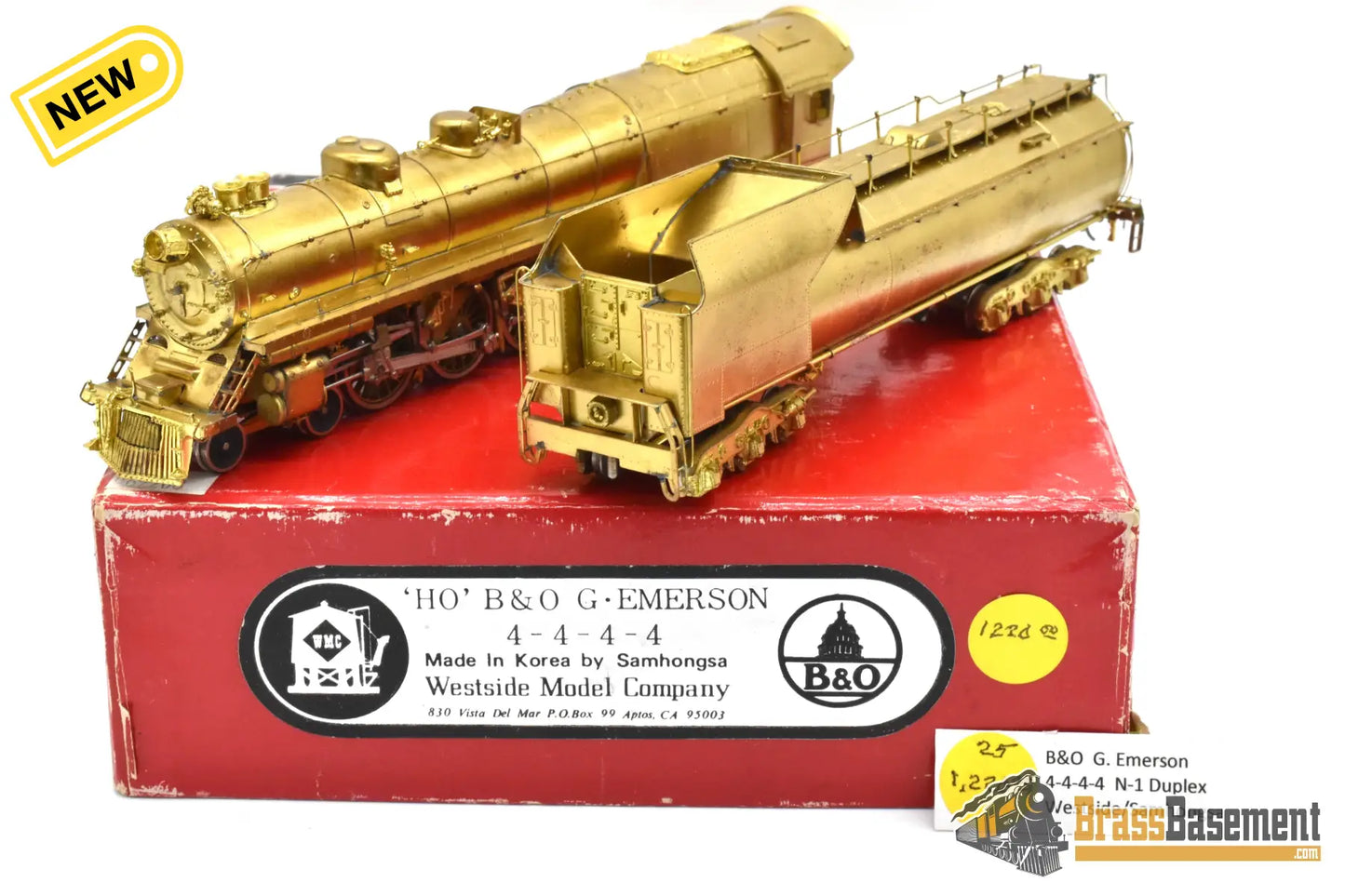 HO Brass - Westside Baltimore & Ohio B&O ‘George Emerson’ 4-4-4-4 - Samhongsa - Unpainted Steam