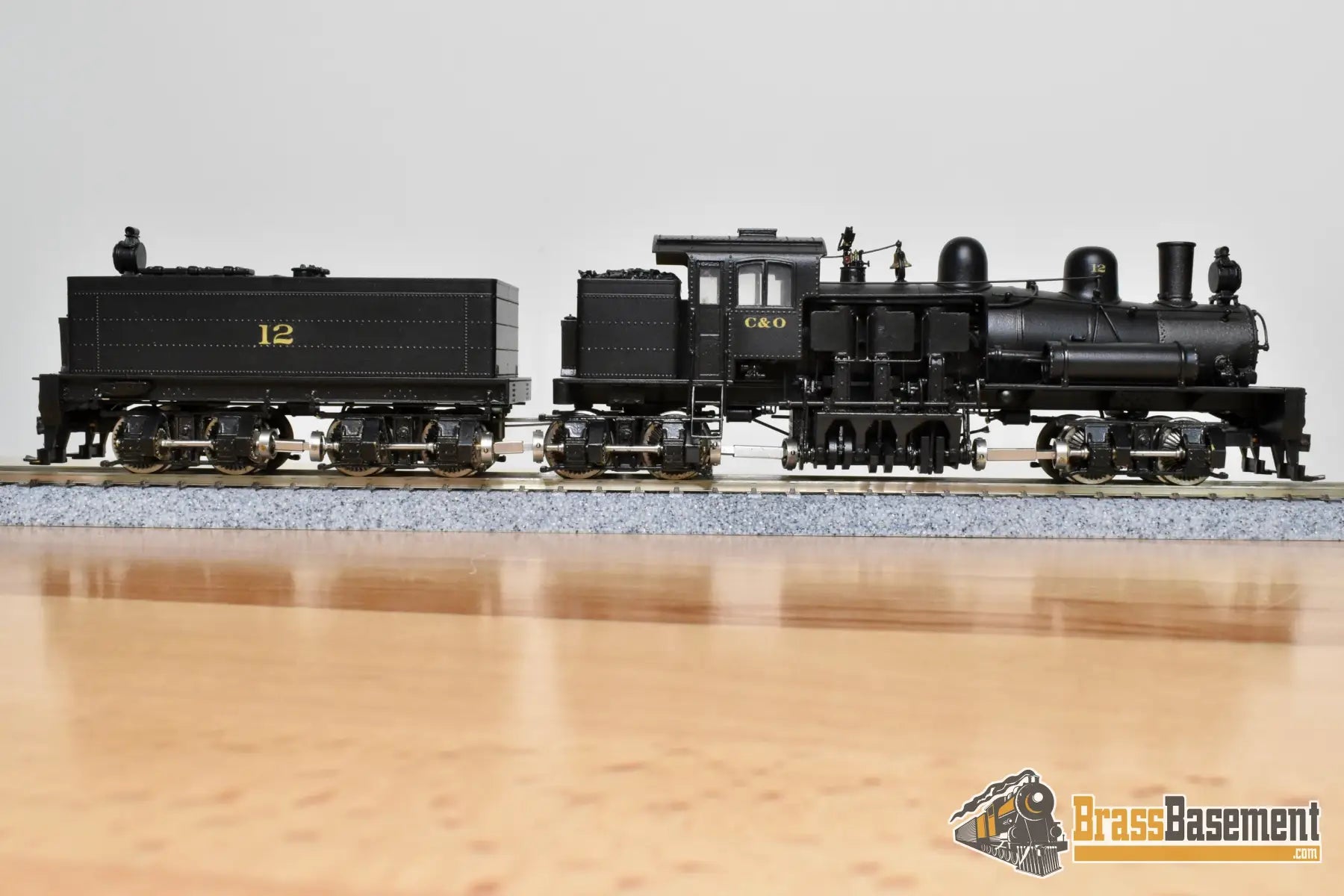 HO Brass - Westside Chesapeake & Ohio Gigantic 4-truck Shay #12 - Pro Painted Steam