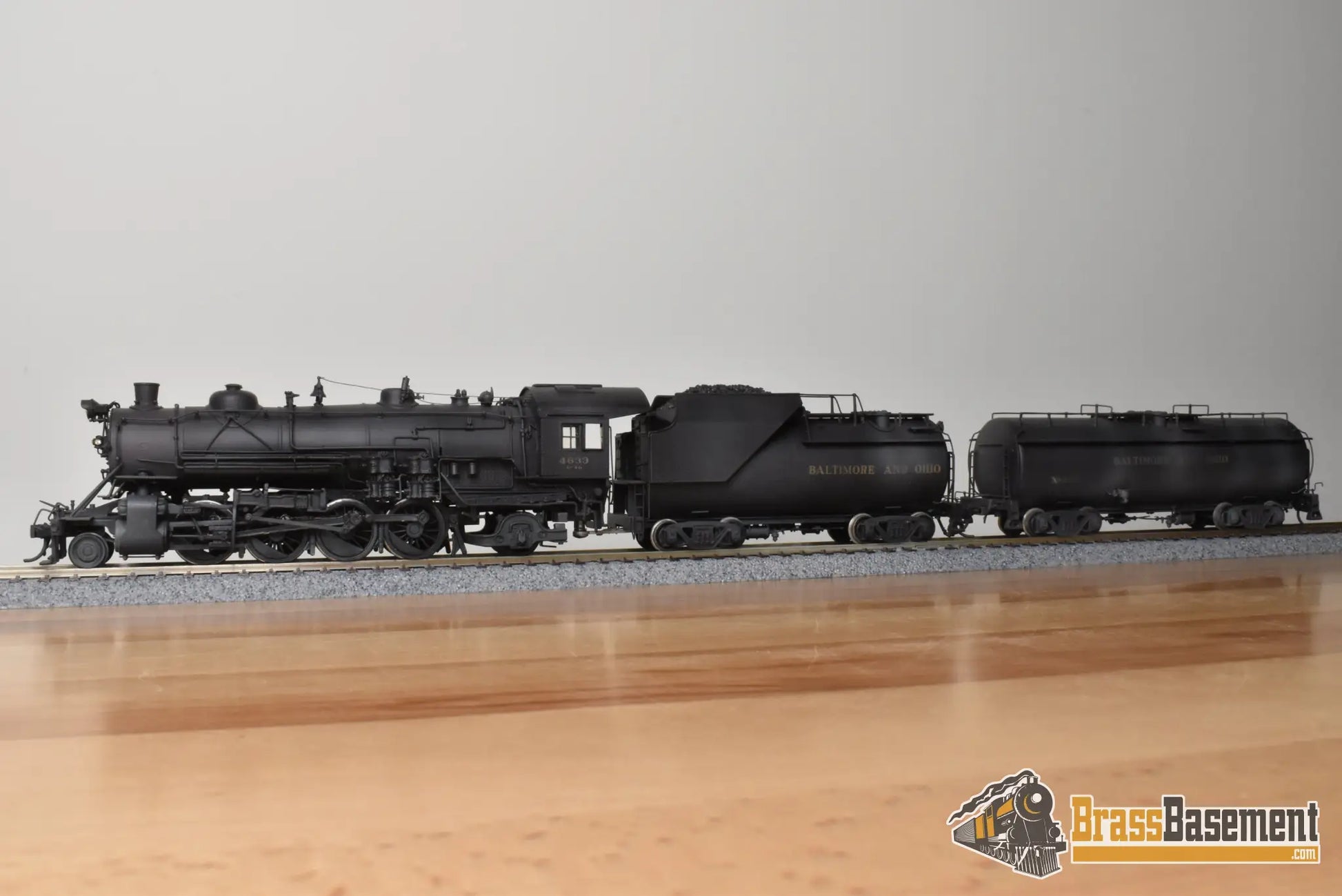 HO Brass - Westside MO-066 Baltimore & Ohio B&O Q-4B 2-8-2 #4633 w/ Aux Tender - Samhongsa Steam