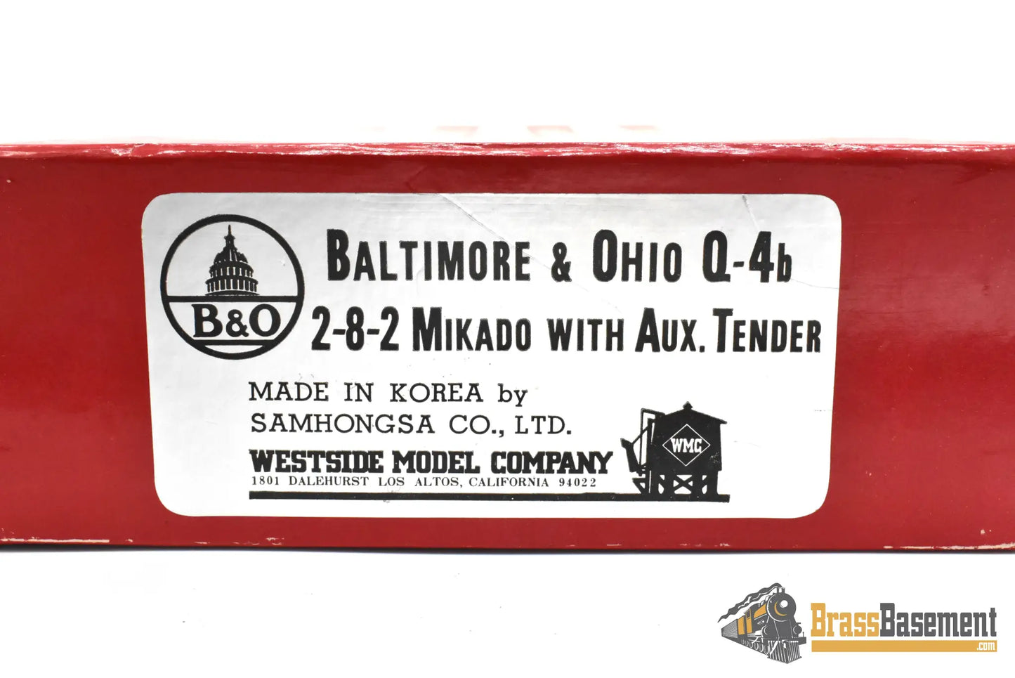 HO Brass - Westside MO-066 Baltimore & Ohio B&O Q-4B 2-8-2 #4633 w/ Aux Tender - Samhongsa Steam