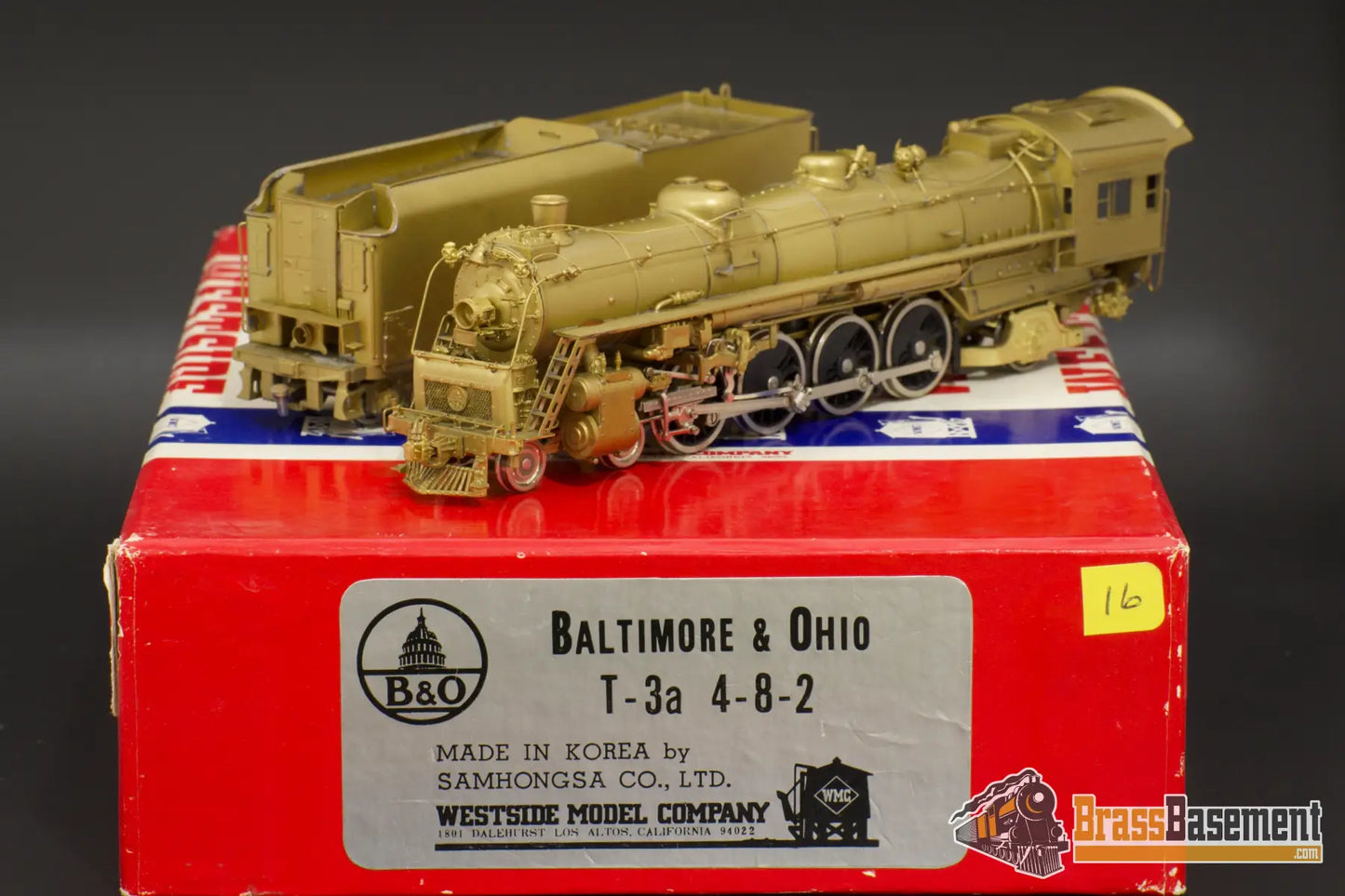 Ho Brass - Westside Models Baltimore & Ohio B&O T - 3A 4 - 8 - 2 Unpainted Steam