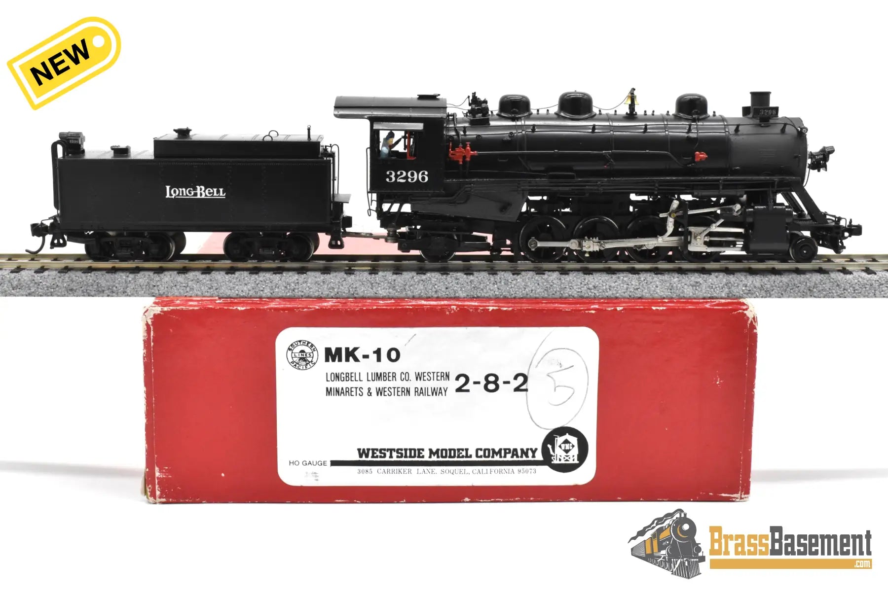 HO Brass Westside Models Long Bell Lumber 2 8 2 #3296 MK 10 Pro Paint Samhongsa Steam